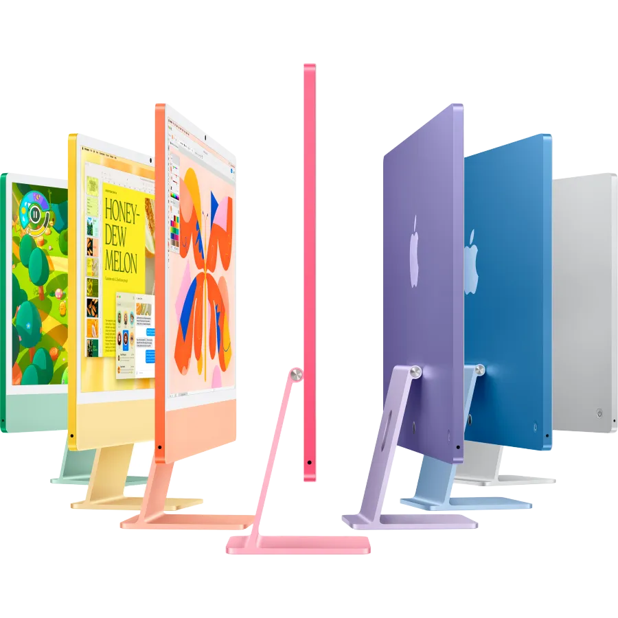 24-inch iMac with Retina 4.5K display: Apple M4 chip with 10‑core CPU and 10‑core GPU, 24GB, 512GB SSD