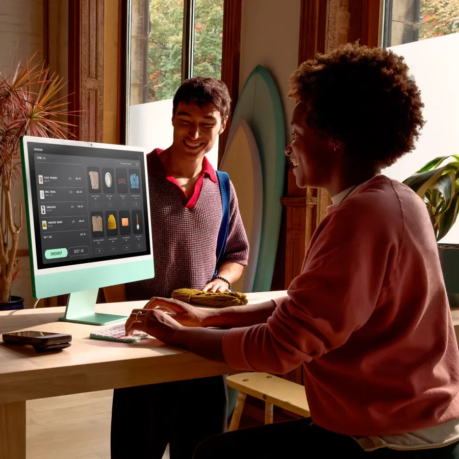 24-inch iMac with Retina 4.5K display: Apple M4 chip with 10‑core CPU and 10‑core GPU, 24GB, 512GB SSD